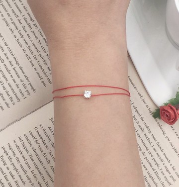 925純銀 四爪鑽 多一圈 紅線 手鍊 延長的愛  超細 單鑽