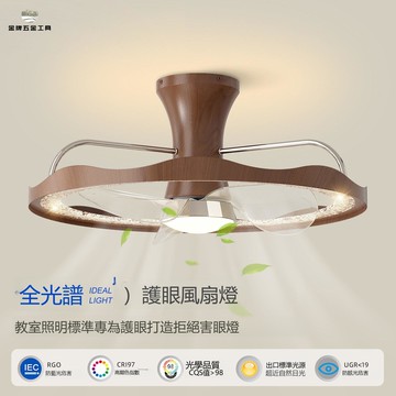 免運 臥室風扇燈 中古風 胡桃木紋靜音主臥電風扇燈 美式復古餐廳吊扇燈具【WJ12225】