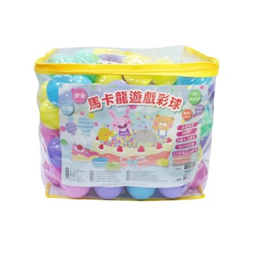 Vibebe 馬卡龍遊戲彩球100顆-四方透明袋裝