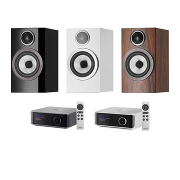 WiiM AMP Ultra 串流綜合擴大機+Bowers & Wilkins 707 S3 書架喇叭(1對)