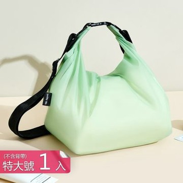 【荷生活】防潑水尼龍乾濕分離游泳收納包 輕便可折疊斜背提手防水收納包-特大號組(無背帶)