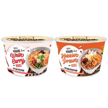 【Mykuali】檳城碗麵系列 白咖哩/福建蝦味碗麵 (110g*12碗/組)