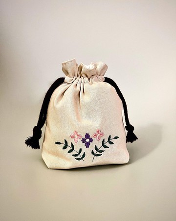 紫丁香-電繡迷你束口袋