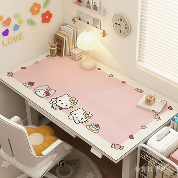 【台灣出貨】HelloKitty桌墊卡通可愛兒童書桌墊學生寫字台防水可擦洗辦公桌墊