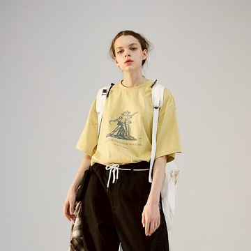 MOKACME 2020-2021SS 春夏十月影院概念圖案印花短袖TEE
