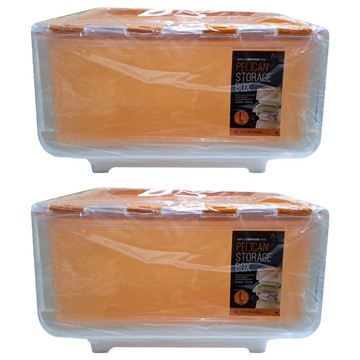 LocknLock 樂扣樂扣 疊式整理儲物箱 INP986ORG  43.7 x 38.5 x 31cm  橙色  2個