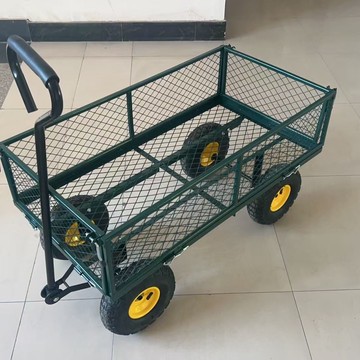 手拉車折疊便攜式四輪拖車四輪加高網車圍欄露營小推車農用手推車297SFY 快速寄出