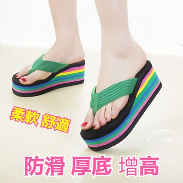 厚底 人字拖 鞋女外穿 坡跟夾腳 涼拖 防滑 沙灘鞋 人字拖女 軟底人字拖 厚底涼鞋 拖鞋 夾腳拖鞋
