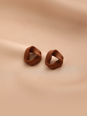 花跡不規則三角形耳釘女個性創意復古幾何耳環簡約氣質小巧耳飾