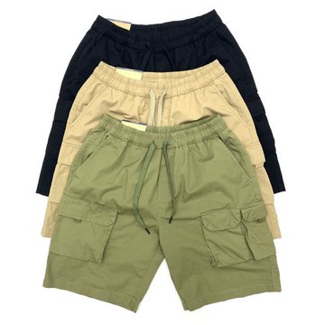 夏季多袋短褲男歐美工裝立體口袋純棉水洗寬松直筒五分褲闊腿中褲