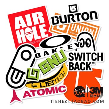 滑雪板戶外防水貼紙吉他旅行箱涂鴉潮牌行李箱筆記本電腦滑板貼紙