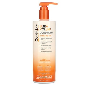 Giovanni, 超級豐盈護髮素，用於細膩柔順的頭髮，番木瓜+橘子醬，24 液量盎司（710 毫升）