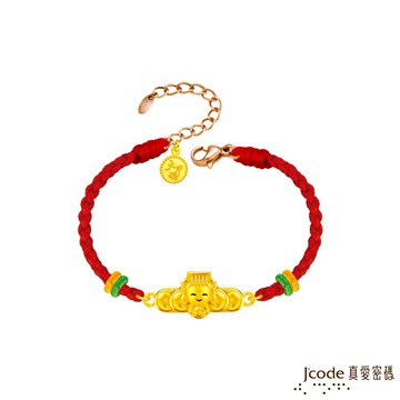 【J'code真愛密碼金飾】大甲媽 五錢媽祖硬金編織手鍊