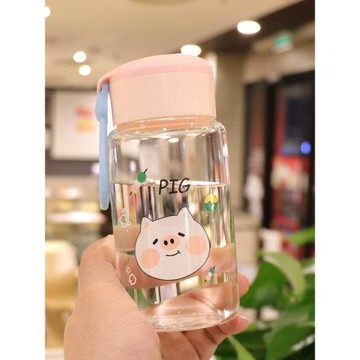 高顏值玻璃杯耐熱防爆耐高溫帶蓋高硼硅水杯迷你小巧可愛女生杯子