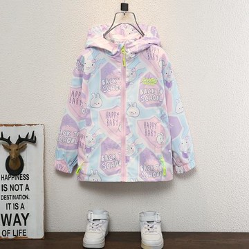 女童外套春裝沖鋒衣中大童新款洋氣春秋外穿褂子拉鏈衫兒童6歲9潮