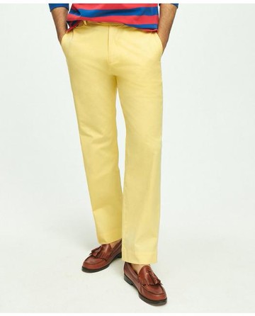 Brooks Brothers Men's Milano Slim-Fit Stretch Supima Cotton Washed Chino Pants | Yellow | Size 32 32