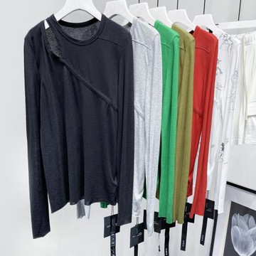 macqnf人手一件囤！顯瘦小心機露鎖骨T恤mq舒服百搭打底衫女21220