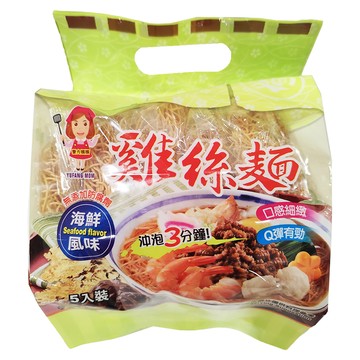 譽方媽媽 雞絲麵 海鮮風味 5入  香Q有勁 快煮方便  300g  1袋