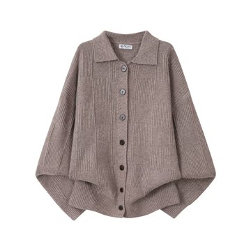 秋冬新款小外套毛衣男美式復古休閒慵懶風V領針織衫素色外套男