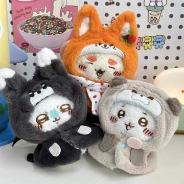 台灣出貨 10cm娃套 10cm娃衣 可哥蘿10cm小動物斗篷chiikawa棉花娃娃用無屬性娃衣線條小狗可穿