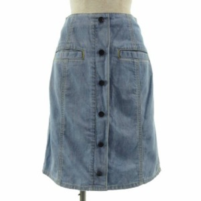 中古】アンレリッシュ UNRELISH スカート デニム ひざ丈 ボタンダウン  
