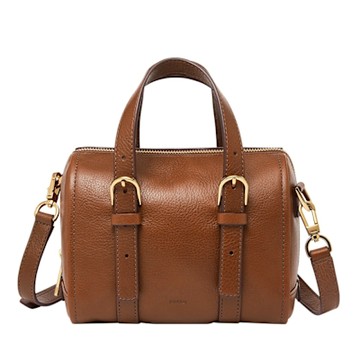 FOSSIL Carlie 真皮迷你波士頓包-咖啡色 ZB1856200