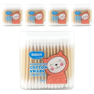 奈森克林 竹軸棉棒 200支  5盒