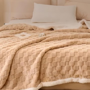 夢之語 3D緹花塔芙絨羊羔絨毛毯  200 x 150cm  奶茶棕