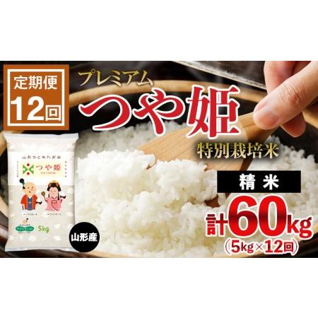 ふるさと納税 [令和5年産] プレミアムつや姫(特別栽培米) 5kg×12ヶ月(計60kg) FZ22-410 山形県山形市