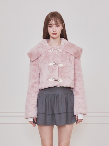 Sailor Collar Metal Toggle Jacket [Pink]