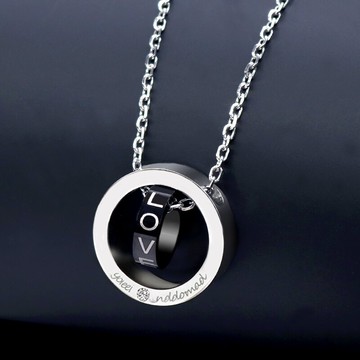 時尚韓版項鏈男士鈦鋼吊墜刻字飾品個性潮人學生個性霸氣配飾掛件