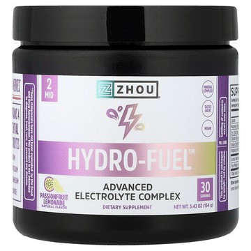 Zhou Nutrition, 氫燃料™，高級電解質複合物，百香果檸檬水，5.43 盎司（154 克）