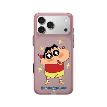 iPhone 17 Pro Max Clear (相機按鈕) 晶醺玫 - 蠟筆小新 Crayon Shinchan - 小新星星眼