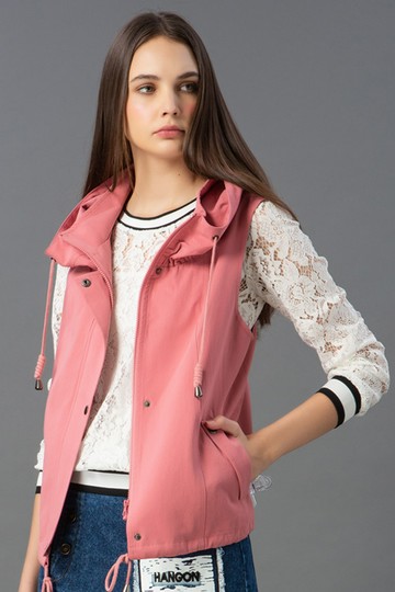 MW 連帽繫繩背心上衣