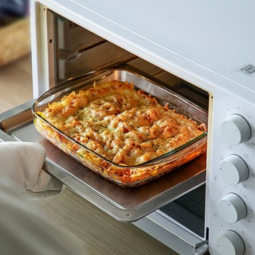 日本霜山 雙耳耐熱玻璃烤盤/料理盤-1.6L