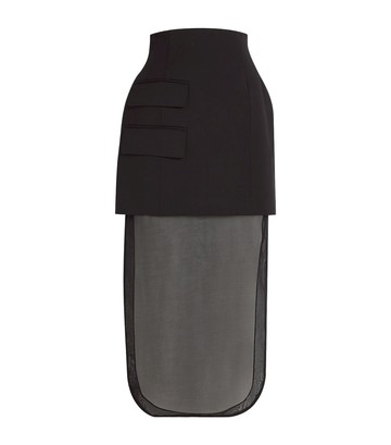 A. W.A. K.E. Mode Virgin Wool Basque Maxi Skirt