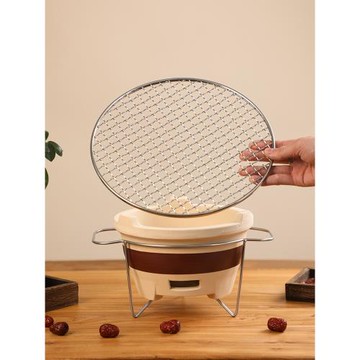 圍爐煮茶燒烤網加粗烤肉烤網家用會客不銹鋼圓形鐵網戶外炭爐烤架