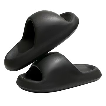 bebehome 元氣滿滿小胖饅頭 氣墊拖鞋  黑色  40~41cm