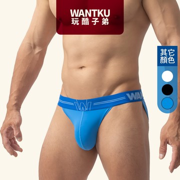 【WANTKU 玩酷子弟】素色尼龍高叉三角褲 - B3X531-A