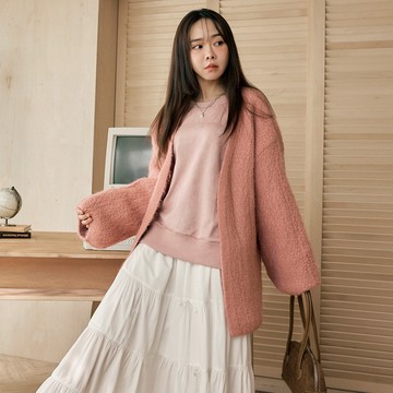 OB嚴選 保暖V領無釦式長版針織外套 《FA3205》