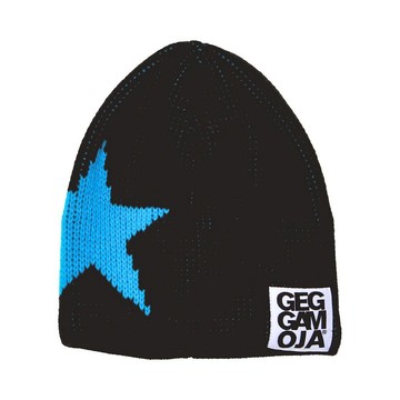 【北歐童裝】瑞典內刷保暖防水毛層羊毛針織帽2歲至6歲藍星星/黑