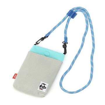 CHUMS Rope Shoulder Pouch Sweat Nylon隨身手機肩背包 薄荷綠/淺灰-CH603815M121
