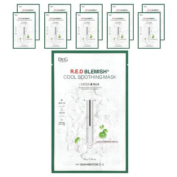 Dr. G, R.E.D Blemish，清涼舒緩美容面膜，10 片面膜，每片 1.05 盎司（30 克）