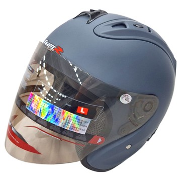 普通型露臉式機車防護頭盔 含一層護目鏡 R3-A6  消光閃藍色  M