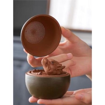 龍年龍蛋茶漏創意陶瓷茶濾茶寵家用茶葉過濾網濾茶器全瓷一體過濾