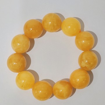 天然琥珀蜜蠟22mm手串手珠(附鑑定證書)