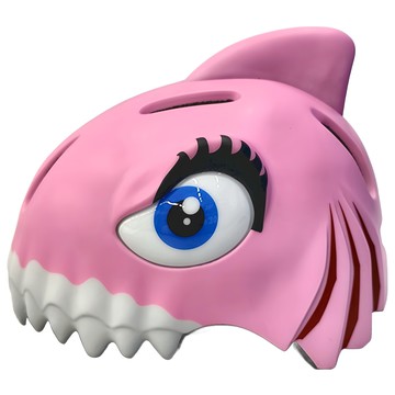 crazySAFETY 瘋狂安全帽 3D造型 自行車用防護頭盔 適用未滿6歲幼兒  12 x 16 x 10 cm  粉鯊魚  1個