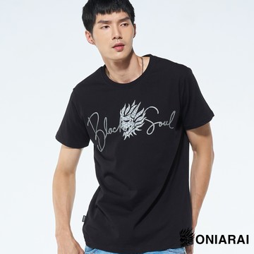 【買1送1↘滿額再折㊙】經典鬼頭文字短TEE(黑) - BLUE WAY  鬼洗い