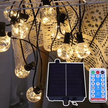 戶外露營燈G40球泡太陽能帶遙控 帳篷防水圓球裝飾燈庭院裝飾串燈