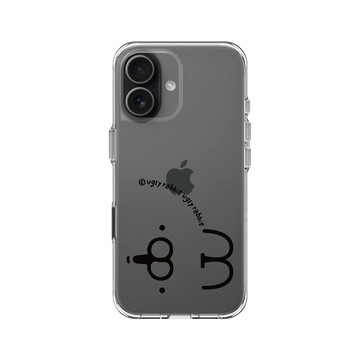 iPhone 17 Clear Case（相機按鈕） 透明 - Ugly Rabbit 醜白兔 - 表情經典款